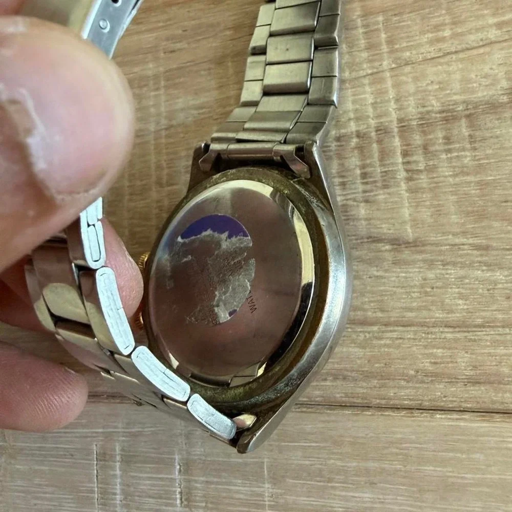 2000s Amitron Chronograph Watch with Blue Subdials and Moon Phase Display